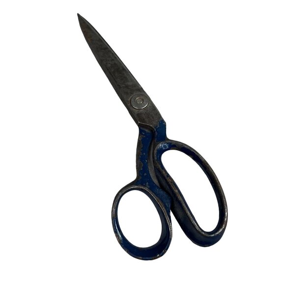 Vintage Wiss 1225 Scissors Heavy Duty Blue Steel Forged USA 10" - Picture 1 of 7